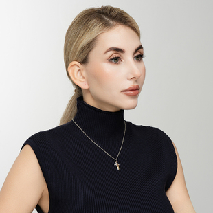 西洋欧美风双色十字架森女文艺范简洁百搭复古VNTAGE项链