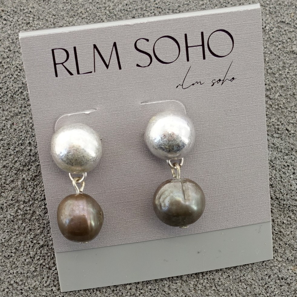 拉睦RLM SOHO天然珍珠镀银设计师腔调森女文艺术气质百搭耳钉饰品