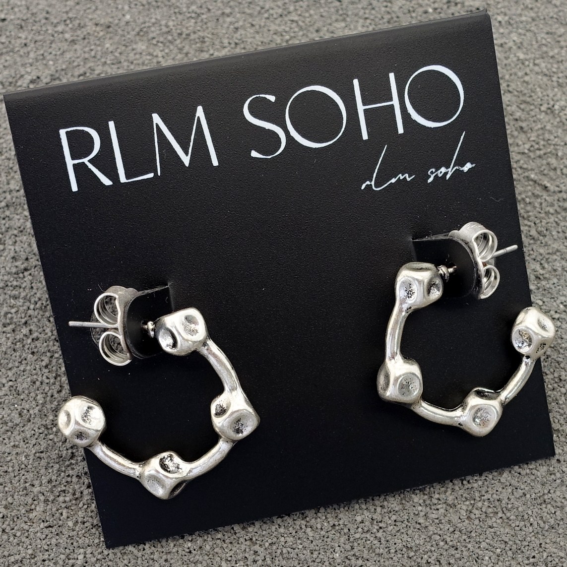 拉睦RLM SOHO做旧金银双色球节几何造型森女文艺范复古耳环针饰品