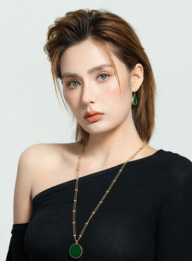 原石镶嵌西洋欧美中世纪古典宫廷风森女文艺范项链毛衣链