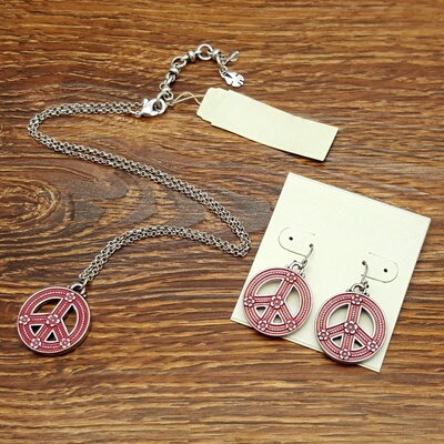 纹饰花朵大爱反战做旧银色森女文艺范复古VINTAGE耳环坠项链套装
