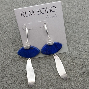 拉睦RLM SOHO青金石几何造型设计师腔调森女文艺术气质耳环坠饰品