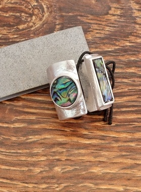 幻彩鲍贝母贝设计师腔调森女文艺范网红潮人个性戒指环