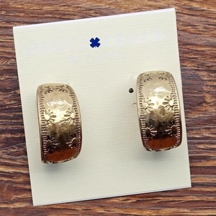 欧美风纹饰做旧金色中世纪古典宫廷风森女文艺范个性 耳环