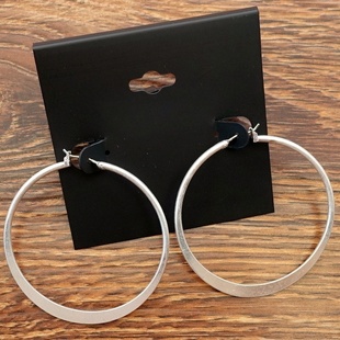 西洋欧美风磨花镀银森女文艺范经典 几何圆圈耳圈环饰品
