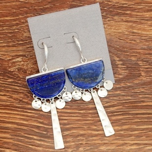 西洋欧美风青金石设计师腔调森女文艺范时尚 耳环坠饰 大气别致个性