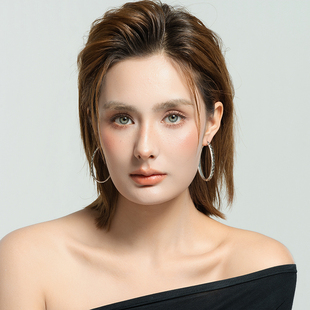 西洋欧美风镶钻纹饰中世纪古典宫廷风森女文艺范耳环圈饰