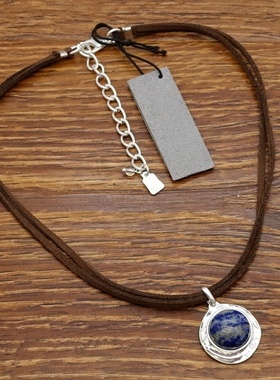 西洋欧美风原石镶嵌设计师腔调森女文艺术气息休闲风百搭复古项链