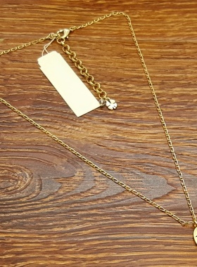 亚光磨花镀金字母U小清新森女文艺范简洁百搭创意复古风小项链