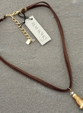 拉睦RLM SOHO手工缠丝绿色原石设计师腔调文艺术范潮人休闲风项链