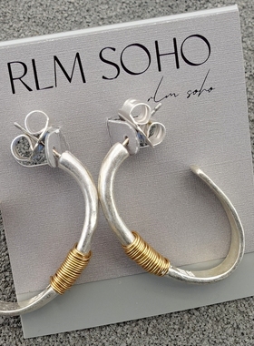 拉睦RLM SOHO手工绕丝设计师腔调森女文艺术气质别致个性耳钉针环