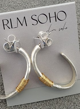 拉睦RLM SOHO手工绕丝设计师腔调森女文艺术气质别致个性耳钉针环