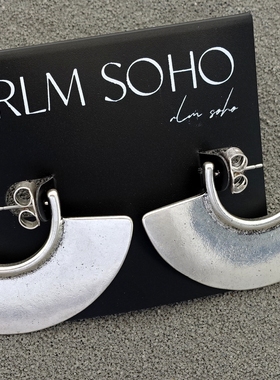 拉睦RLM SOHO亚光金银设计师森女文艺嘻哈朋克摇滚范硬朗风耳环饰