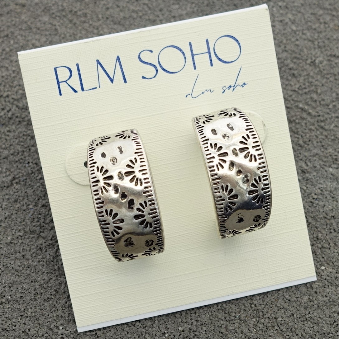 拉睦RLM SOHO纹饰做旧金银中古宫廷风森女文艺范潮人耳钉针环饰品