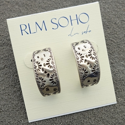 拉睦RLM SOHO纹饰做旧金银中古宫廷风森女文艺范潮人耳钉针环饰品