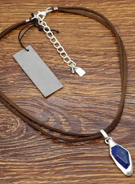 西洋欧美风镶嵌青金石设计师腔调森女文艺术气质潮人别致个性项链