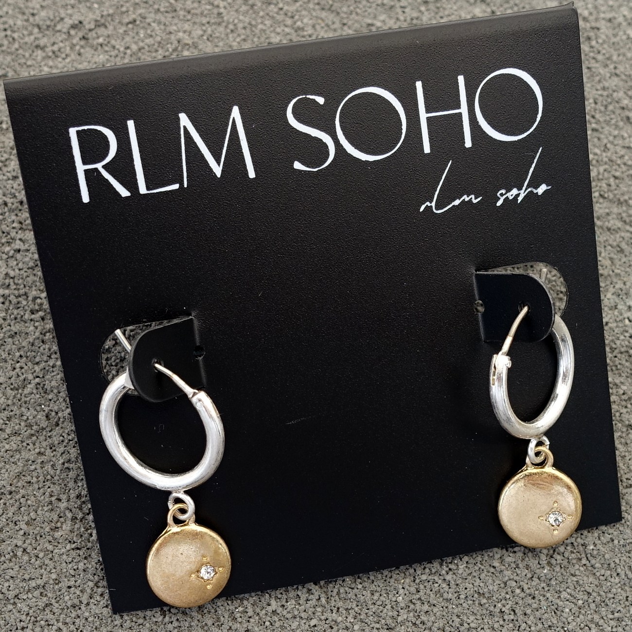 拉睦RLM SOHO镶钻芒星双色拼接森女文艺范别致个性精致百搭耳环饰