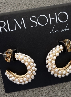 拉睦RLM SOHO宴会派对度假摄影婚纱礼服裙赫本气质小香风耳钉针饰