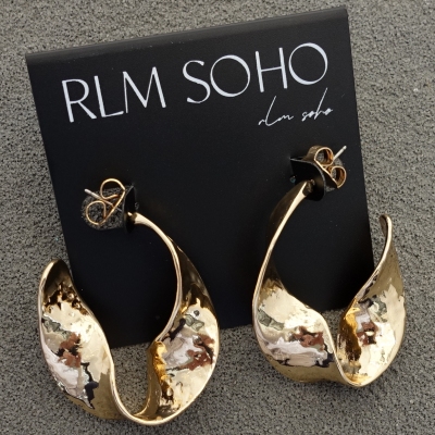 拉睦RLM SOHO金银双色时尚几何森女文艺嘻哈朋克摇滚范潮人耳针环