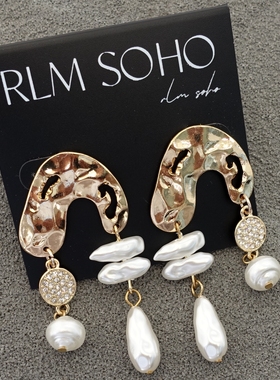 拉睦RLM SOHO欧美风度假摄影宴会派对舞台走秀场婚纱礼服裙耳钉针