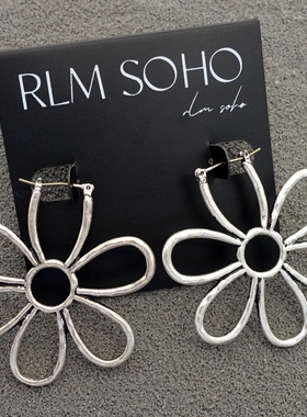 拉睦RLM SOHO做旧金银双色花朵欧美风森女文艺范复古VINTAGE耳环