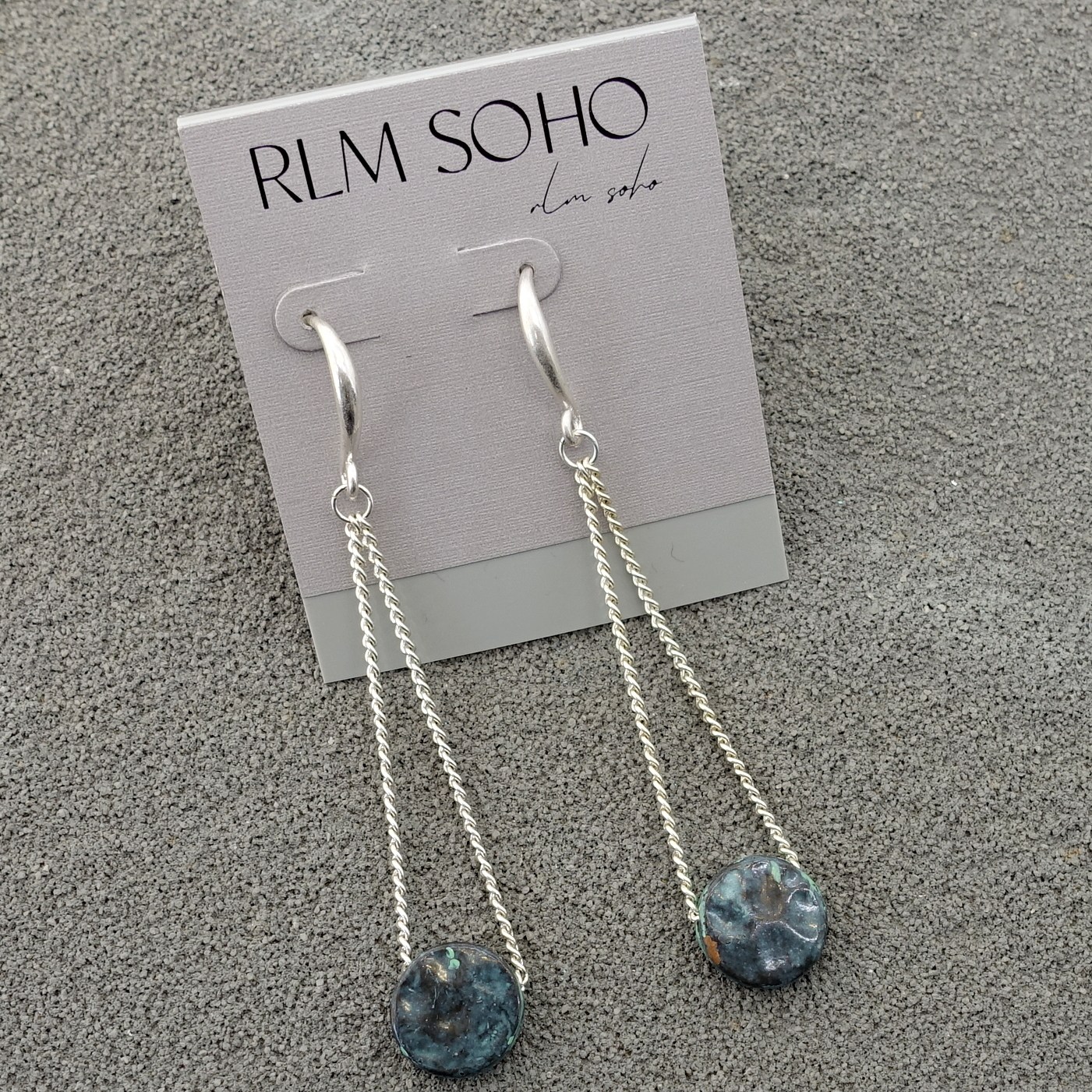 拉睦RLM SOHO斑驳铜绿金银双色纤美流苏细链设计师气质文艺范耳坠