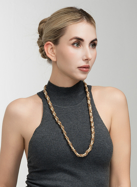 度假摄影宴会派对明星款舞台走秀场婚礼服裙潮人项链毛衣链