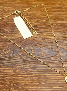 亚光磨花镀金字母R小清新森女文艺范简洁百搭创意复古风小项链