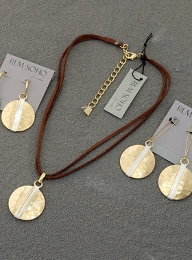 拉睦RLM SOHO手工作绕丝度假摄影潮人休闲风文艺气质耳环项链套装