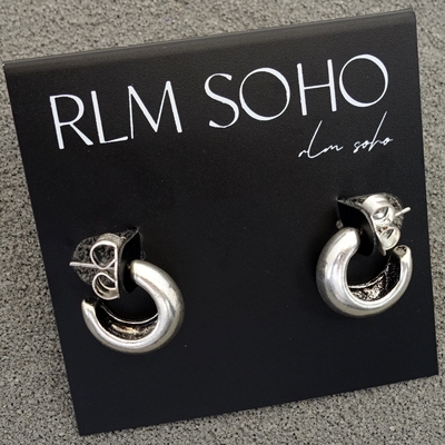 拉睦RLM SOHO哑光金银双色C字造型森女文艺范百搭商务通勤风耳钉