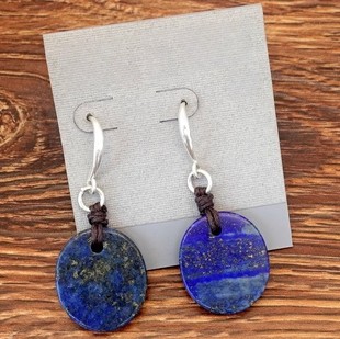 设计师气质森女文艺范度假摄影宴会派对别致休闲风青金石耳环坠饰