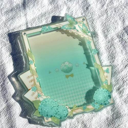 小红书同款薄荷绿杂志小框亚克力3寸小卡拍立得收纳透明相框谷美