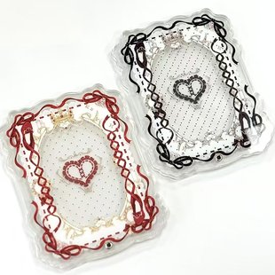 自制高颜值珍妮日记·红黑周边波点和蝴蝶结三寸小卡亚克力收纳册