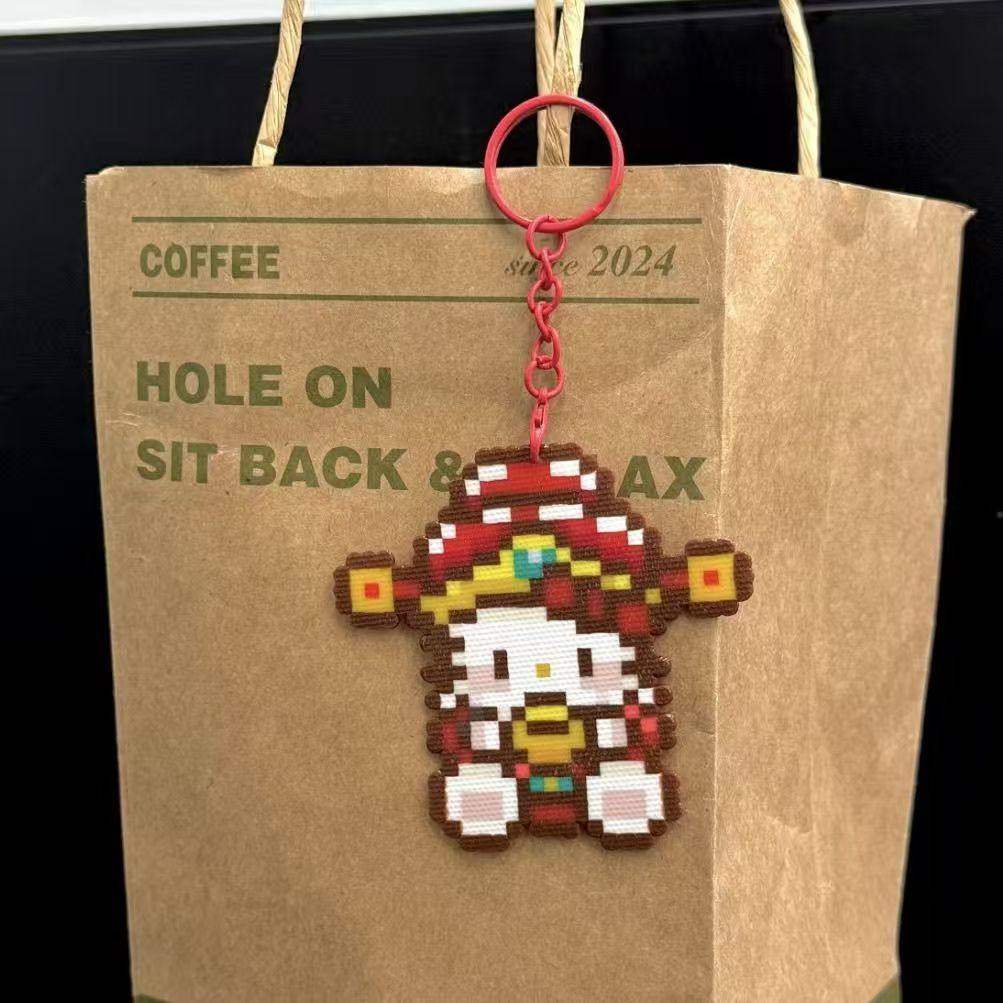 新年迎财神像素亚克力挂件可爱卡通钥匙扣学生包包挂饰闺蜜礼物,模玩/动漫/周边/娃圈三坑/桌游,动漫挂件/文具,淘宝优惠券,粉丝福利购,淘宝优惠卷