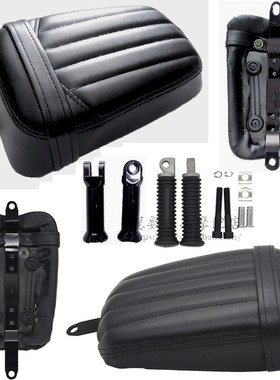 适用哈雷软尾司令后座 Softail 新款街霸坐垫 座包 乘客脚踏 靠背