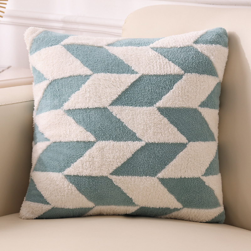 兔毛柔软双面玫瑰绒抱枕套客厅沙发抱枕办公室靠背垫床头大靠枕套