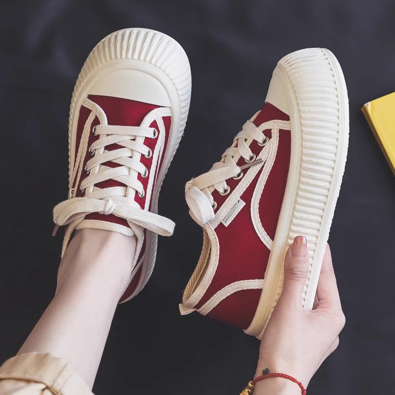 断码特价真皮小白鞋女2025春季透气百搭白色帆布鞋小香风饼干鞋