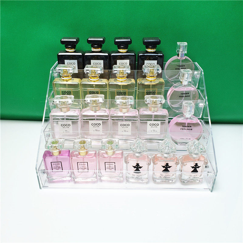 亚克力香水收纳盒网红放香水架子展示架家用桌面防尘化妆品置物架