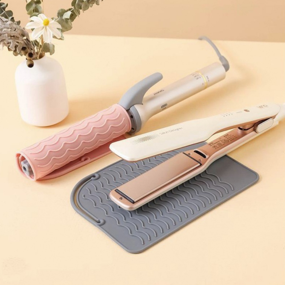 爆款硅胶烫发棒隔热卷发棒防滑美发工具直发器隔热套