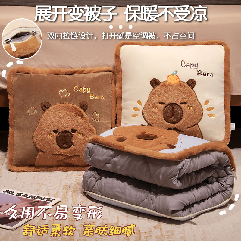 抱枕被子两用加厚午睡枕头空调被汽车靠枕办公室折叠毯二合一午休