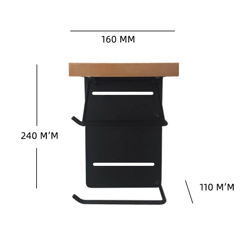 跨境五金木制浴室壁挂双层纸巾架厕所收纳抽纸湿巾壁挂式防锈