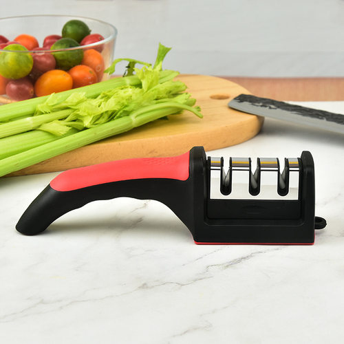 家用磨刀器磨刀石厨房多功能手持快速三段磨刀工具可挂式工具