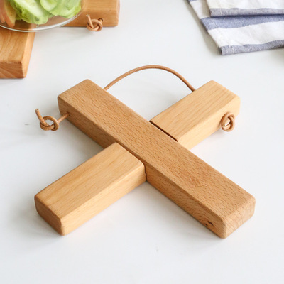 北欧实木简约隔热锅垫创意餐垫盘垫碗垫锅垫可折叠家用厨房锅垫