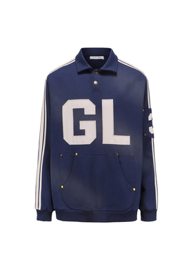 【现货】Galliano Landor 2022秋冬 蓝色水洗POLO卫衣