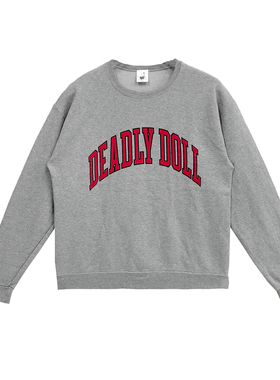 【现货】Deadly Doll 灰色小狗旗帜漫画印花卫衣 男女同款