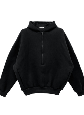 【现货】Fear of god 主线Eternal系列黑色半拉链帽衫 男女同款