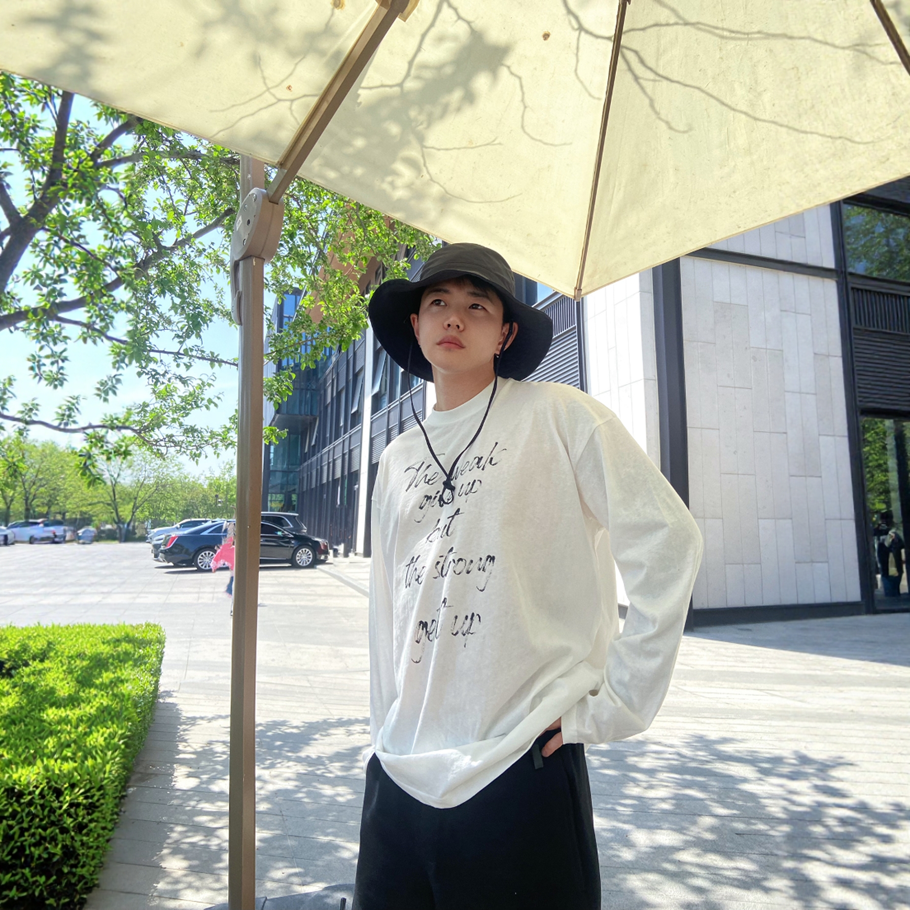 INTENSE 慵懒风松弛宽松防晒长袖男士透气轻薄小众高级感T恤