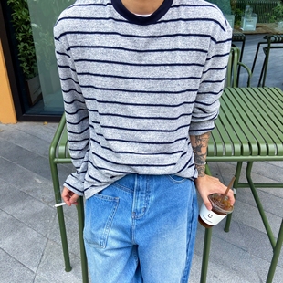 韩系百搭打底SENSE INTENSE 秋冬厚款 男士 ERA 软糯斑马纹T恤长袖