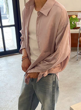 INTENSE 春季100%莱赛尔垂顺感宽松衬衫男女同款不沾毛松弛感衬衣
