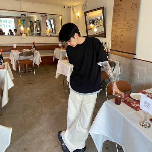 Cleanfit真俩件叠穿宽松T恤夏季